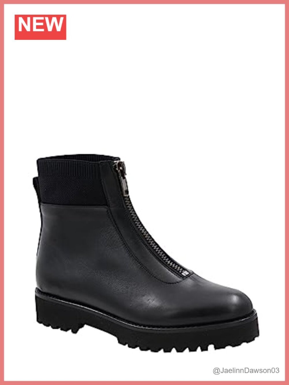 André Assous Palma Leather Ankle Booties with Front Zipper
